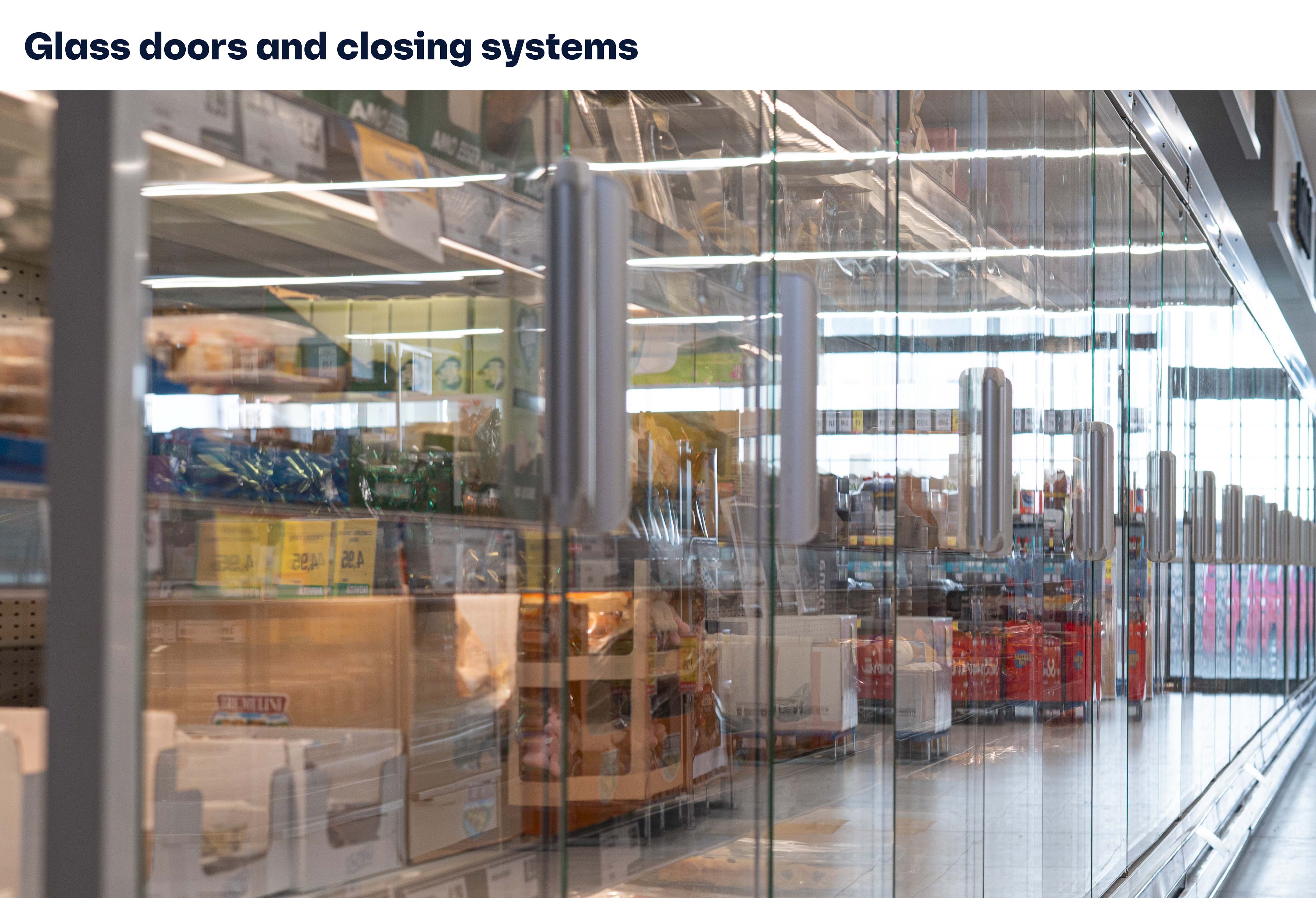 Glass doors and closing systems